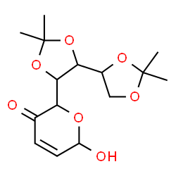 ChemSpider 2D Image | 6-Hydroxy-2-(2,2,2',2'-tetramethyl-4,4'-bi-1,3-dioxol-5-yl)-2H-pyran-3(6H)-one | C15H22O7