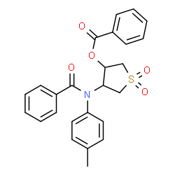 ChemSpider 2D Image | 4-[Benzoyl(4-methylphenyl)amino]-1,1-dioxidotetrahydro-3-thiophenyl benzoate | C25H23NO5S