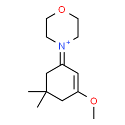 ChemSpider 2D Image | 4-(3-Methoxy-5,5-dimethyl-2-cyclohexen-1-ylidene)morpholin-4-ium | C13H22NO2