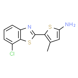 ChemSpider 2D Image | 5-(7-Chloro-1,3-benzothiazol-2-yl)-4-methyl-2-thiophenamine | C12H9ClN2S2