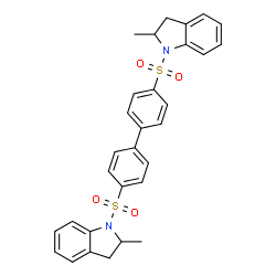 ChemSpider 2D Image | 1,1'-(4,4'-Biphenyldiyldisulfonyl)bis(2-methylindoline) | C30H28N2O4S2