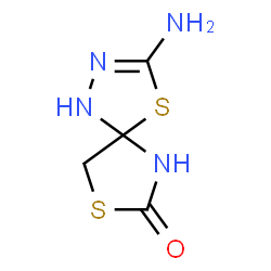 ChemSpider 2D Image | 3-Amino-4,8-dithia-1,2,6-triazaspiro[4.4]non-2-en-7-one | C4H6N4OS2