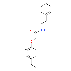 ChemSpider 2D Image | 2-(2-Bromo-4-ethylphenoxy)-N-[2-(1-cyclohexen-1-yl)ethyl]acetamide | C18H24BrNO2