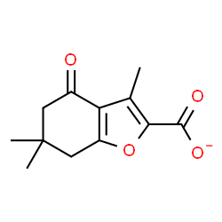ChemSpider 2D Image | 3,6,6-Trimethyl-4-oxo-4,5,6,7-tetrahydro-1-benzofuran-2-carboxylate | C12H13O4