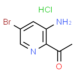 ChemSpider 2D Image | 1-(3-Amino-5-bromo-2-pyridinyl)ethanone hydrochloride (1:1) | C7H8BrClN2O