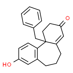 ChemSpider 2D Image | 11b-Benzyl-9-hydroxy-1,2,5,6,7,11b-hexahydro-3H-dibenzo[a,c][7]annulen-3-one | C22H22O2
