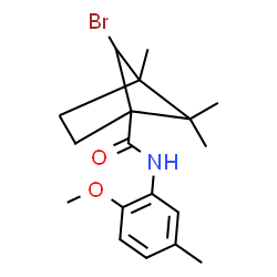 ChemSpider 2D Image | 6-Bromo-N-(2-methoxy-5-methylphenyl)-4,5,5-trimethylbicyclo[2.1.1]hexane-1-carboxamide | C18H24BrNO2