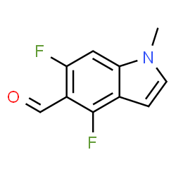 ChemSpider 2D Image | 4,6-Difluoro-1-methyl-1H-indole-5-carbaldehyde | C10H7F2NO