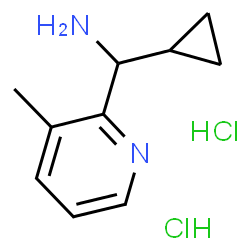 ChemSpider 2D Image | 1-Cyclopropyl-1-(3-methyl-2-pyridinyl)methanamine dihydrochloride | C10H16Cl2N2