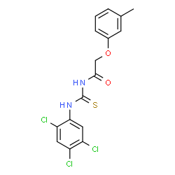 ChemSpider 2D Image | 2-(3-Methylphenoxy)-N-[(2,4,5-trichlorophenyl)carbamothioyl]acetamide | C16H13Cl3N2O2S