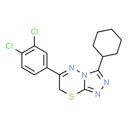 ChemSpider 2D Image | 3-Cyclohexyl-6-(3,4-dichlorophenyl)-7H-[1,2,4]triazolo[3,4-b][1,3,4]thiadiazine | C16H16Cl2N4S
