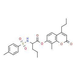 ChemSpider 2D Image | 8-Methyl-2-oxo-4-propyl-2H-chromen-7-yl N-[(4-methylphenyl)sulfonyl]norvalinate | C25H29NO6S