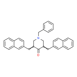 ChemSpider 2D Image | 1-Benzyl-3,5-bis(2-naphthylmethylene)-4-piperidinone | C34H27NO