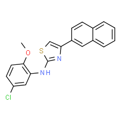 ChemSpider 2D Image | N-(5-Chloro-2-methoxyphenyl)-4-(2-naphthyl)-1,3-thiazol-2-amine | C20H15ClN2OS