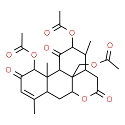 ChemSpider 2D Image | 2,11,16-Trioxopicras-3-ene-1,12,20-triyl triacetate | C26H32O10