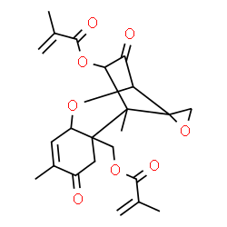 ChemSpider 2D Image | 3,8-Dioxo-12,13-epoxytrichothec-9-ene-4,15-diyl bis(2-methylacrylate) | C23H26O8