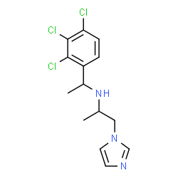 ChemSpider 2D Image | 1-(1H-Imidazol-1-yl)-N-[1-(2,3,4-trichlorophenyl)ethyl]-2-propanamine | C14H16Cl3N3