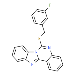 ChemSpider 2D Image | 6-[(3-Fluorobenzyl)sulfanyl]benzimidazo[1,2-c]quinazoline | C21H14FN3S