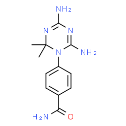 ChemSpider 2D Image | 4-(4,6-Diamino-2,2-dimethyl-1,3,5-triazin-1(2H)-yl)benzamide | C12H16N6O