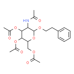 ChemSpider 2D Image | 2-Phenylethyl 2-acetamido-3,4,6-tri-O-acetyl-2-deoxyhexopyranoside | C22H29NO9