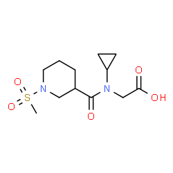 ChemSpider 2D Image | N-Cyclopropyl-N-{[1-(methylsulfonyl)-3-piperidinyl]carbonyl}glycine | C12H20N2O5S