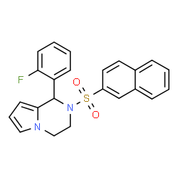 ChemSpider 2D Image | 1-(2-Fluorophenyl)-2-(2-naphthylsulfonyl)-1,2,3,4-tetrahydropyrrolo[1,2-a]pyrazine | C23H19FN2O2S
