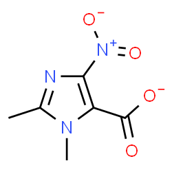 ChemSpider 2D Image | 1,2-Dimethyl-4-nitro-1H-imidazole-5-carboxylate | C6H6N3O4