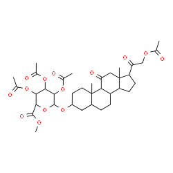 ChemSpider 2D Image | 21-Acetoxy-11,20-dioxopregnan-3-yl methyl 2,3,4-tri-O-acetylhexopyranosiduronate | C36H50O14