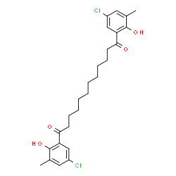 ChemSpider 2D Image | 1,12-Bis(5-chloro-2-hydroxy-3-methylphenyl)-1,12-dodecanedione | C26H32Cl2O4