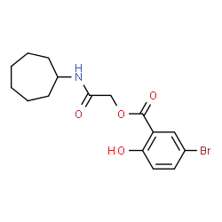 ChemSpider 2D Image | 2-(Cycloheptylamino)-2-oxoethyl 5-bromo-2-hydroxybenzoate | C16H20BrNO4
