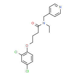 ChemSpider 2D Image | 4-(2,4-Dichlorophenoxy)-N-ethyl-N-(4-pyridinylmethyl)butanamide | C18H20Cl2N2O2