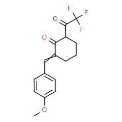 ChemSpider 2D Image | 2-(4-Methoxybenzylidene)-6-(trifluoroacetyl)cyclohexanone | C16H15F3O3