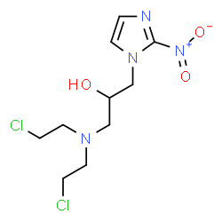 ChemSpider 2D Image | 1-[Bis(2-chloroethyl)amino]-3-(2-nitro-1H-imidazol-1-yl)-2-propanol | C10H16Cl2N4O3