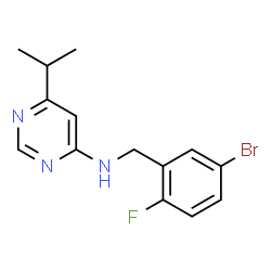 ChemSpider 2D Image | N-(5-Bromo-2-fluorobenzyl)-6-isopropyl-4-pyrimidinamine | C14H15BrFN3