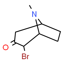 ChemSpider 2D Image | 2-Bromo-8-methyl-8-azabicyclo[3.2.1]octan-3-one | C8H12BrNO