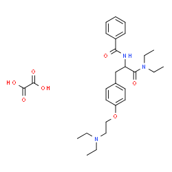 ChemSpider 2D Image | Nalpha-Benzoyl-O-[2-(diethylamino)ethyl]-N,N-diethyltyrosinamide ethanedioate (1:1) | C28H39N3O7
