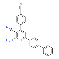 ChemSpider 2D Image | 2-Amino-6-(4-biphenylyl)-4-(4-cyanophenyl)nicotinonitrile | C25H16N4