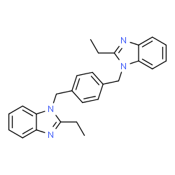 ChemSpider 2D Image | 1,1'-[1,4-Phenylenebis(methylene)]bis(2-ethyl-1H-benzimidazole) | C26H26N4