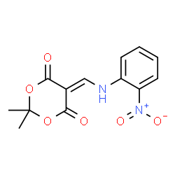 ChemSpider 2D Image | 2,2-Dimethyl-5-{[(2-nitrophenyl)amino]methylene}-1,3-dioxane-4,6-dione | C13H12N2O6
