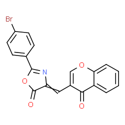 ChemSpider 2D Image | 2-(4-Bromophenyl)-4-[(4-oxo-4H-chromen-3-yl)methylene]-1,3-oxazol-5(4H)-one | C19H10BrNO4