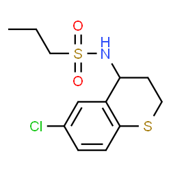 ChemSpider 2D Image | N-(6-Chloro-3,4-dihydro-2H-thiochromen-4-yl)-1-propanesulfonamide | C12H16ClNO2S2