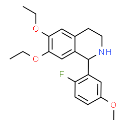 ChemSpider 2D Image | 6,7-Diethoxy-1-(2-fluoro-5-methoxyphenyl)-1,2,3,4-tetrahydroisoquinoline | C20H24FNO3