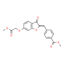 ChemSpider 2D Image | Methyl 4-{[6-(2-methoxy-2-oxoethoxy)-3-oxo-1-benzofuran-2(3H)-ylidene]methyl}benzoate | C20H16O7
