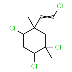 ChemSpider 2D Image | 1,2,4-Trichloro-5-(2-chlorovinyl)-1,5-dimethylcyclohexane | C10H14Cl4