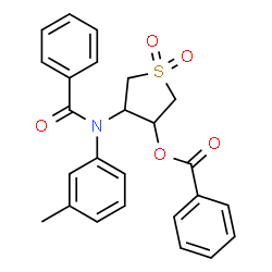 ChemSpider 2D Image | 4-[Benzoyl(3-methylphenyl)amino]-1,1-dioxidotetrahydro-3-thiophenyl benzoate | C25H23NO5S