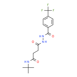 ChemSpider 2D Image | N-tert-Butyl-4-oxo-4-{2-[4-(trifluoromethyl)benzoyl]hydrazino}butanamide | C16H20F3N3O3