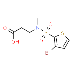 ChemSpider 2D Image | N-[(3-Bromo-2-thienyl)sulfonyl]-N-methyl-beta-alanine | C8H10BrNO4S2