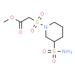 ChemSpider 2D Image | Methyl [(3-sulfamoyl-1-piperidinyl)sulfonyl]acetate | C8H16N2O6S2