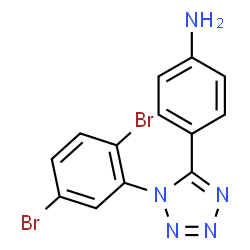 ChemSpider 2D Image | 4-[1-(2,5-Dibromophenyl)-1H-tetrazol-5-yl]aniline | C13H9Br2N5