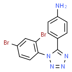 ChemSpider 2D Image | 4-[1-(2,4-Dibromophenyl)-1H-tetrazol-5-yl]aniline | C13H9Br2N5